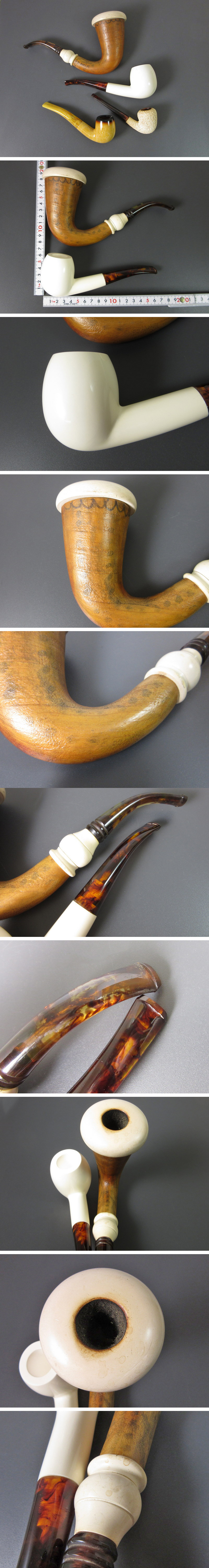 白蓮】パイプ 海泡石 メシャムパイプ 他 喫煙具 4点 03n429