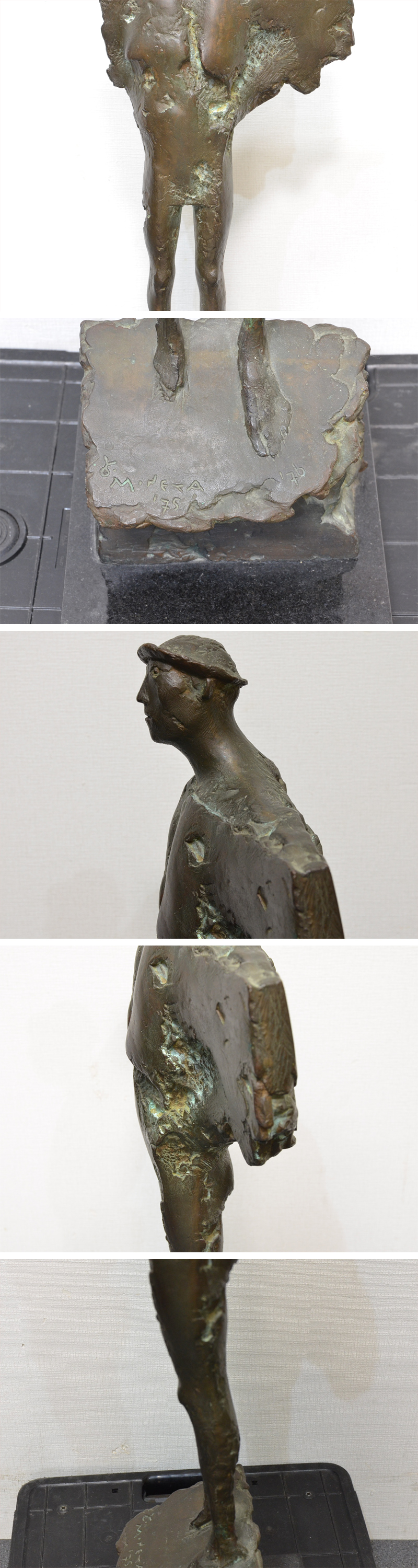定番人気HOT彫刻家 峯田義郎 ブロンズ置物 高さ約79cm Y・MINETAサイン有 06i851 その他