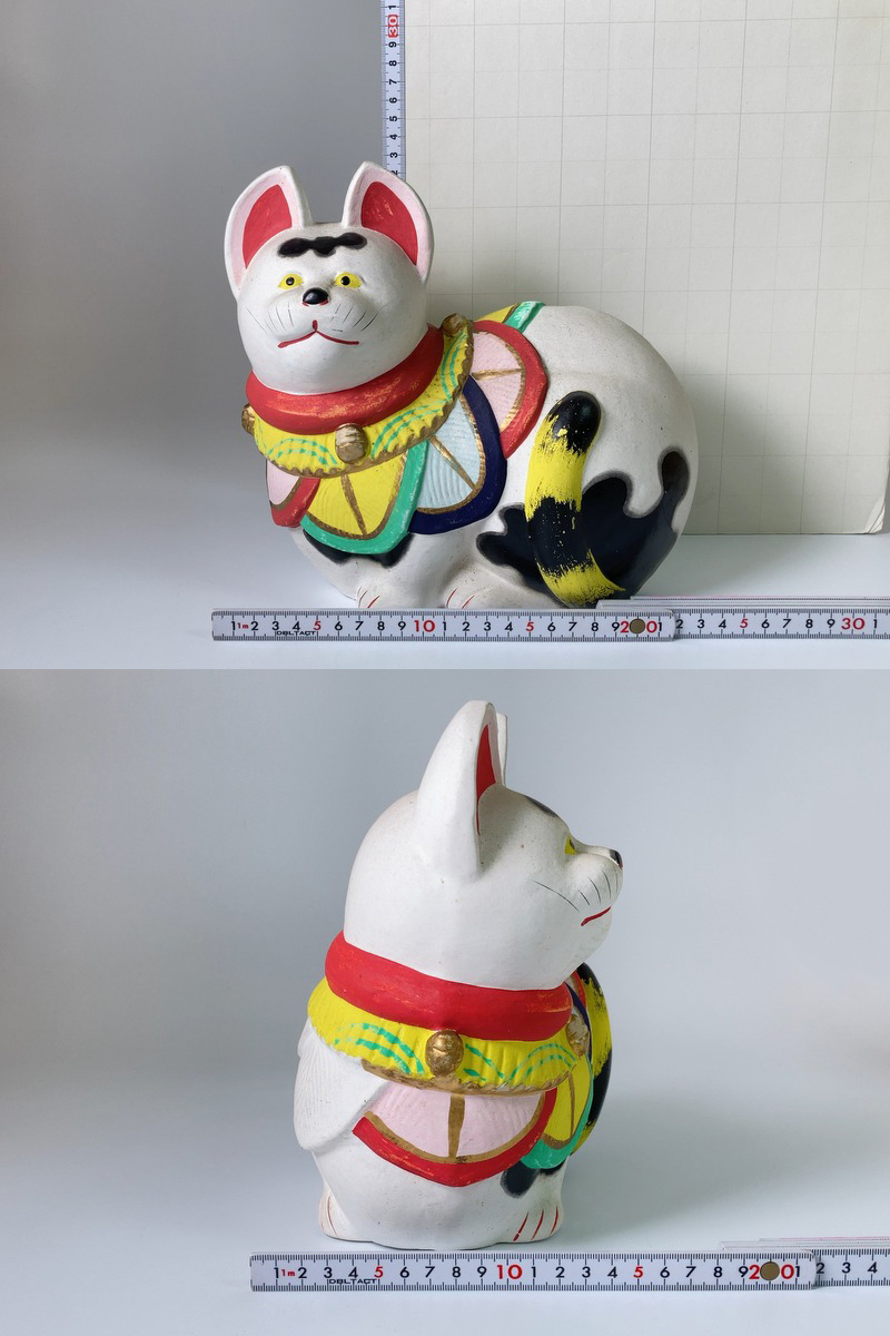 n895 土人形 伏見人形 猫 丹嘉？ 郷土玩具 民芸品【白蓮】03 伏見人形