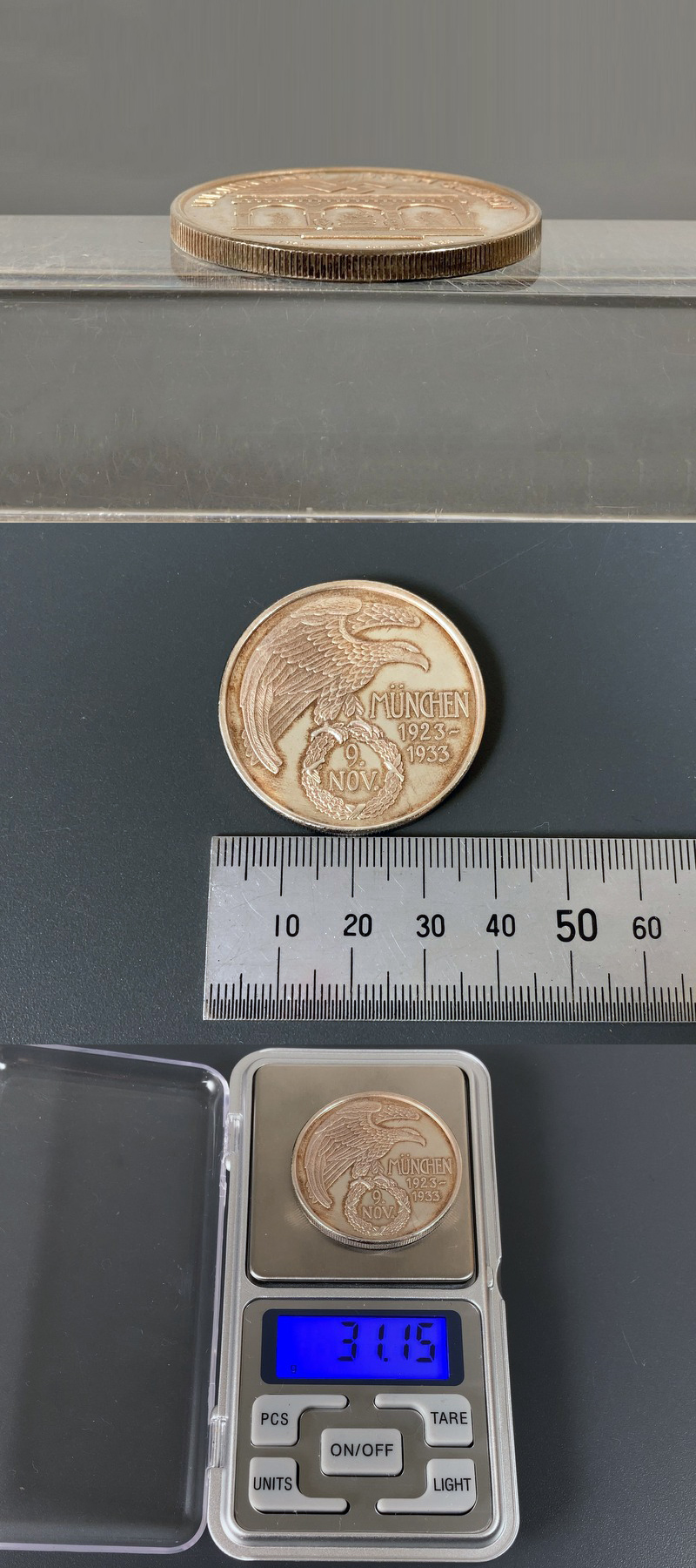 n601 ドイツ ナチス『血の勲章』デザイン 純銀 メダル【白蓮】07